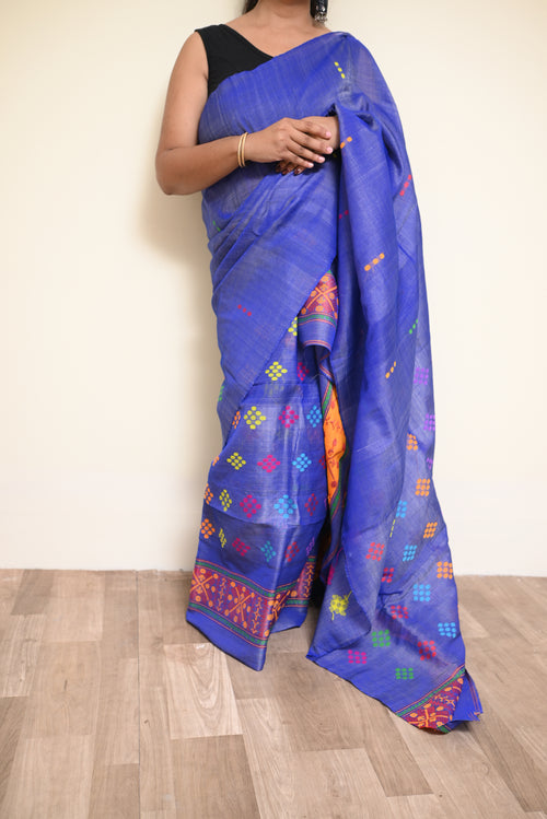 Royal Bloom – Semi Nuni Mekhela Sador with Multicolour Buta Motifs (Ready to Wear)